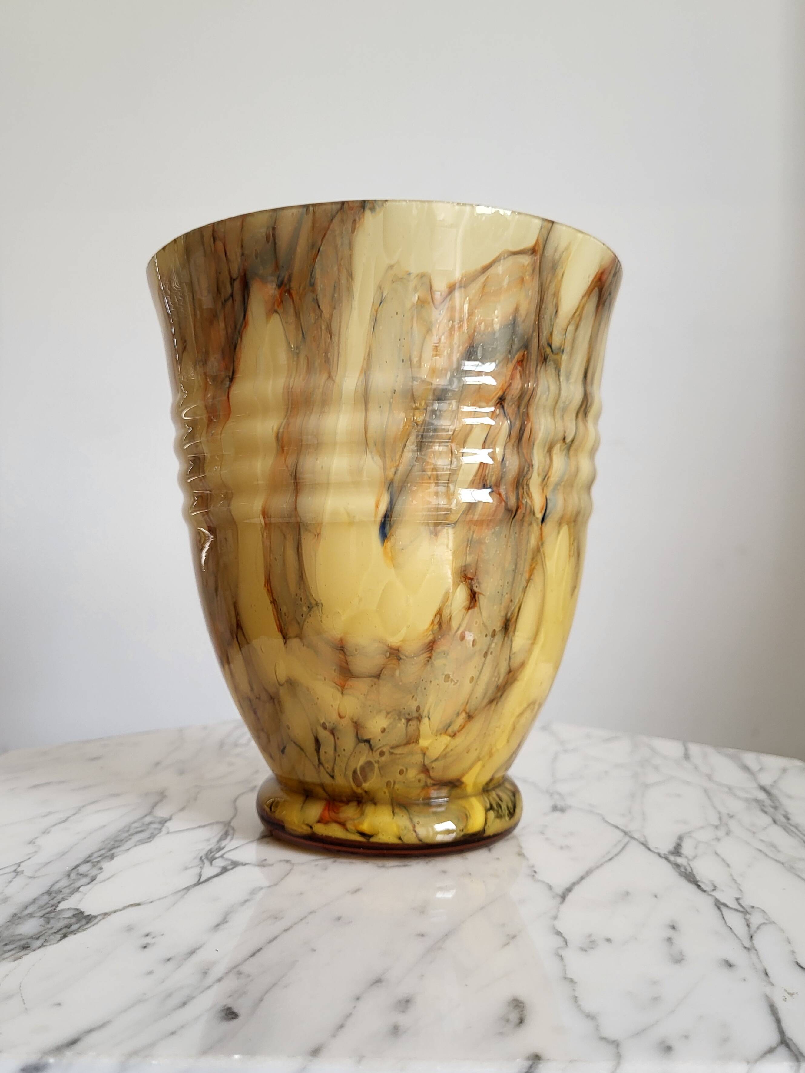 Vases en glaçure opaline Art déco, Verreries de Scailmont Henri Heemskerk Belgie