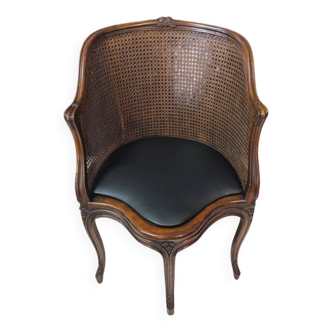 Fauteuil de bureau canné, dit "de cabinet", de style Louis XV