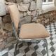 Office chair sled chrome and tweed