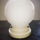 Ceiling lamp old opaline globe white base procelaine Art Deco Ø 15 cm
