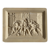 Bas-relief painting in petrified limestone "Assassination of the Duke of Guise"