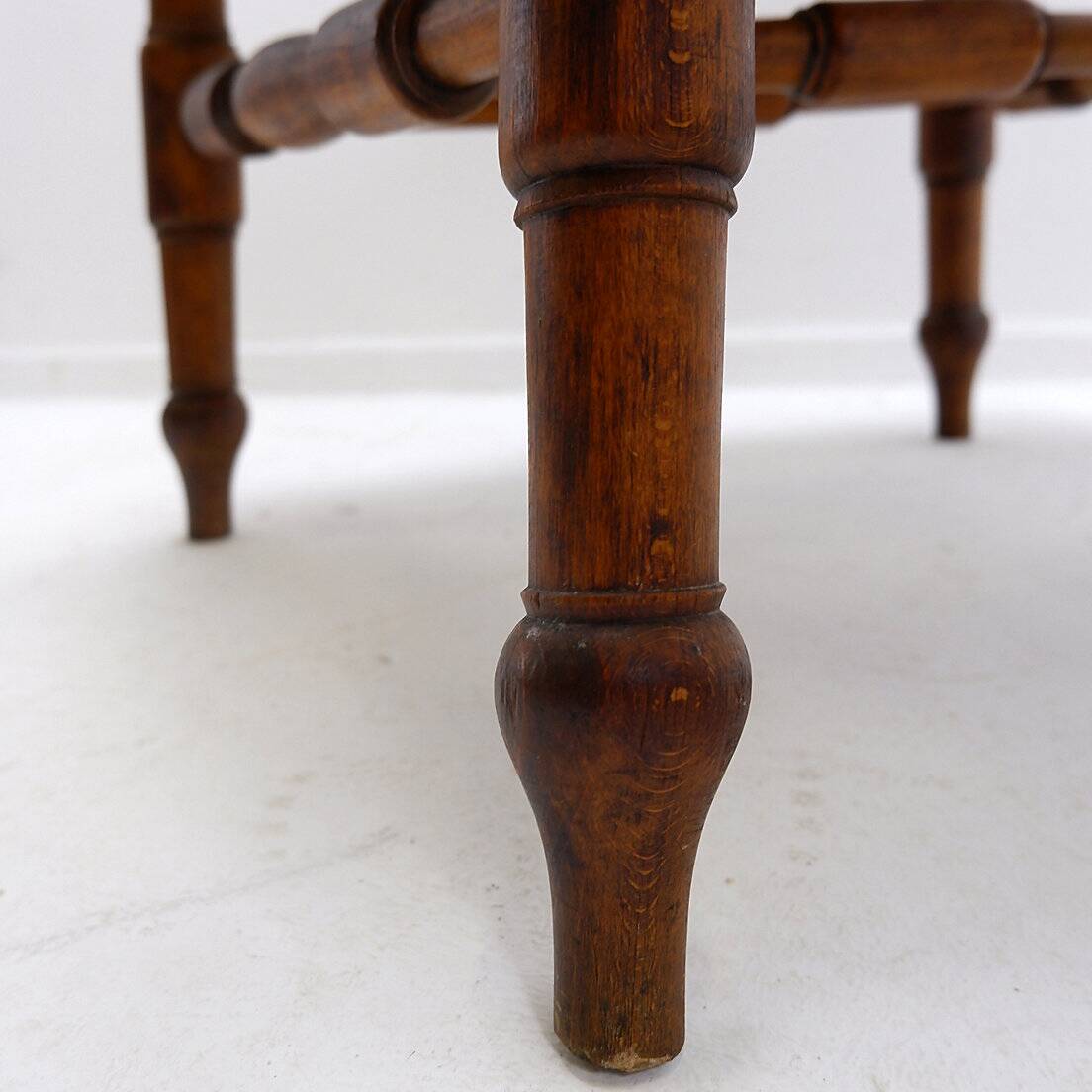 Elm armchair with curved back
