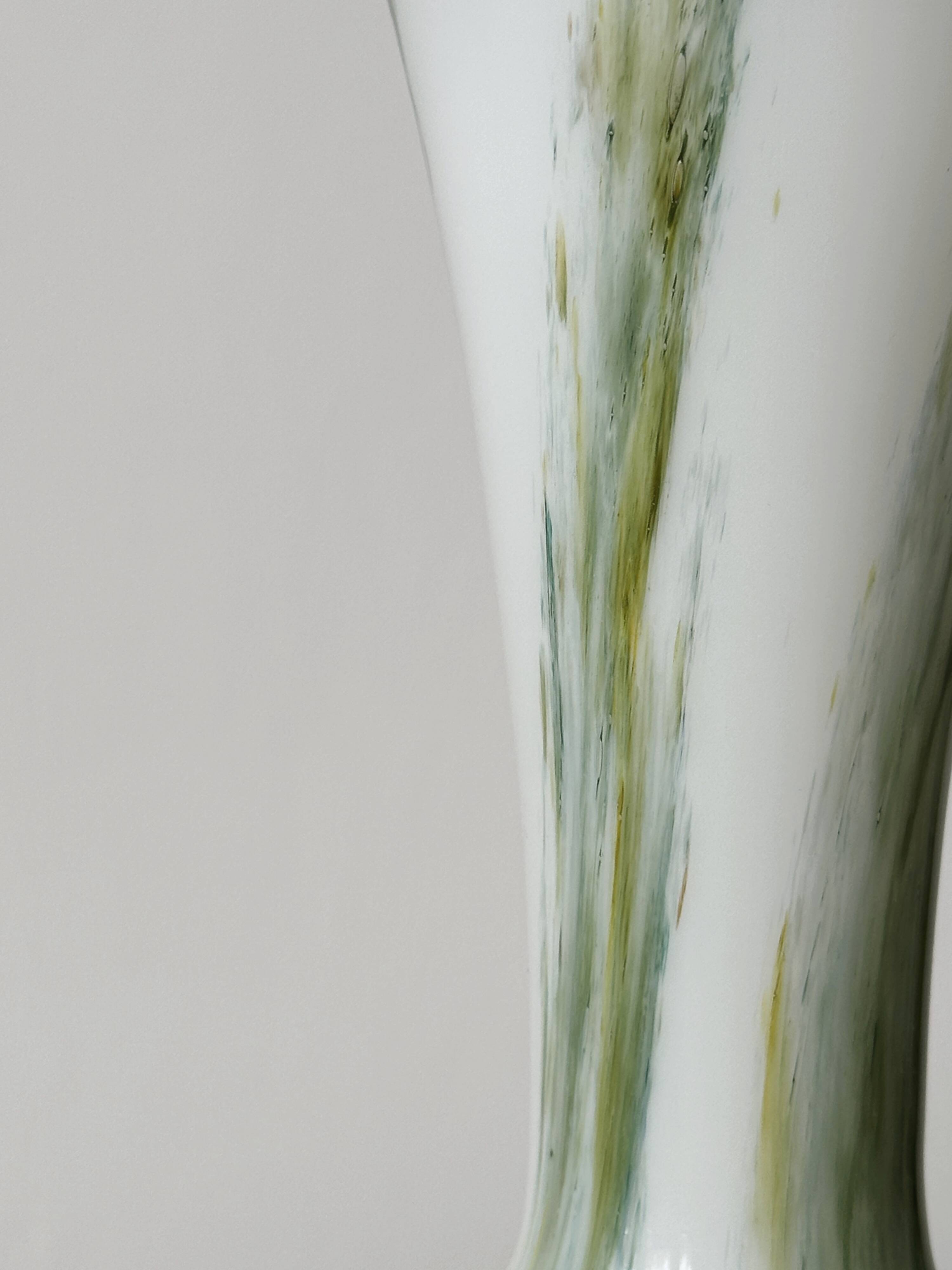 Green and white opaline soliflore vase.