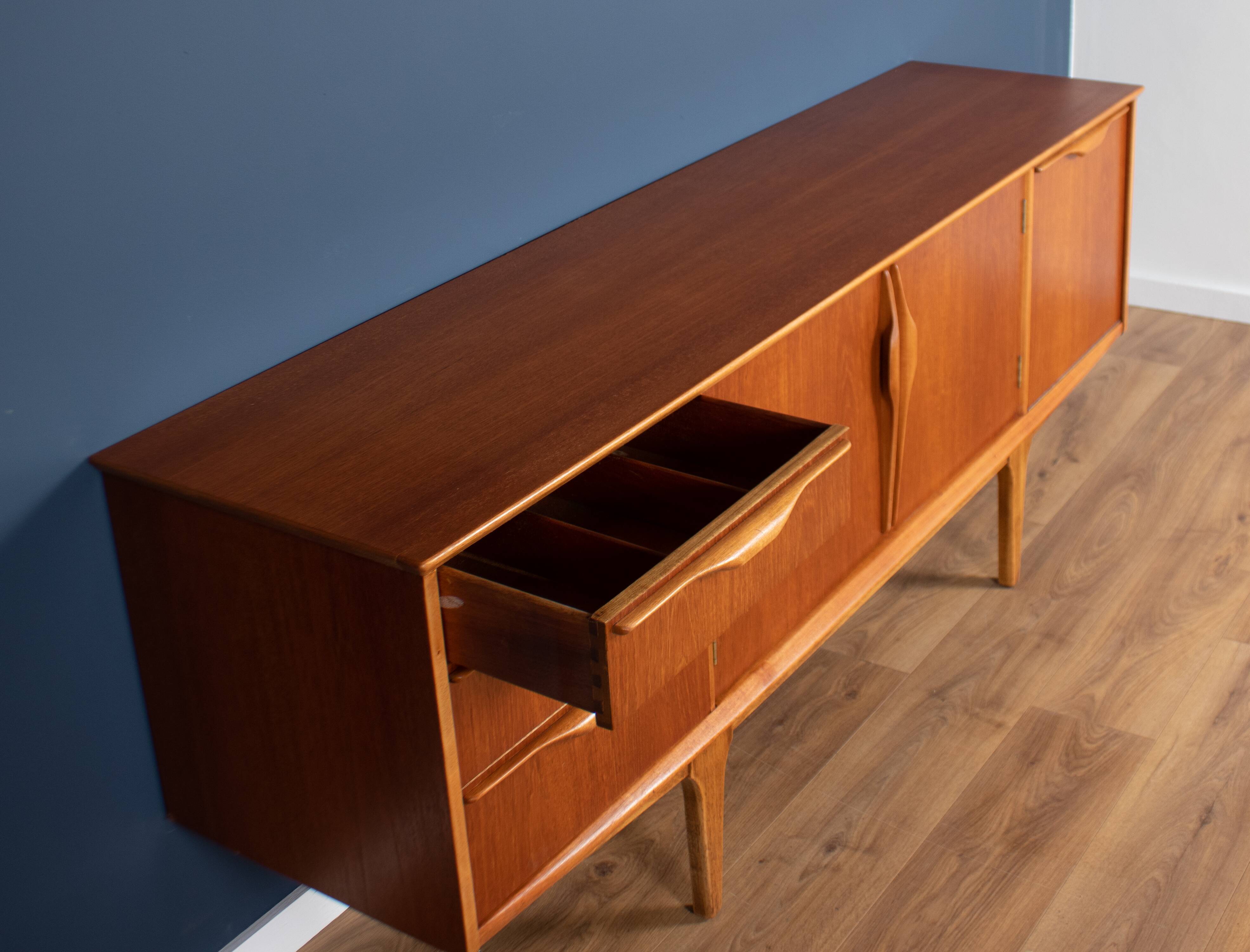 Retro 1960s Teak Jentique Mid Century Sideboard With Folded Handles