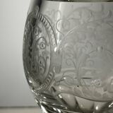 Pair of stemmed glasses in thick crystal, Bohemian, circa 1900