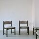4 green carved wooden chairs | Scandinavia | 1960s