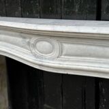 Louis XV style fireplace in white Carrara marble circa 1880