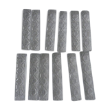 Set of twelve crystal knife holders in their box