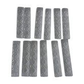 Set of twelve crystal knife holders in their box