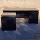 Important office with return, Italian design, black lacquered wood, Nègroni edition, late 80s