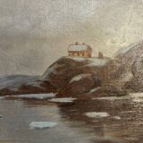 Oil on canvas, "view of an icy sea", monogram and date at the bottom right, P.E 86 for 1886.