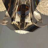 3 ball chandelier with stainless steel frame from the 70s Space Age