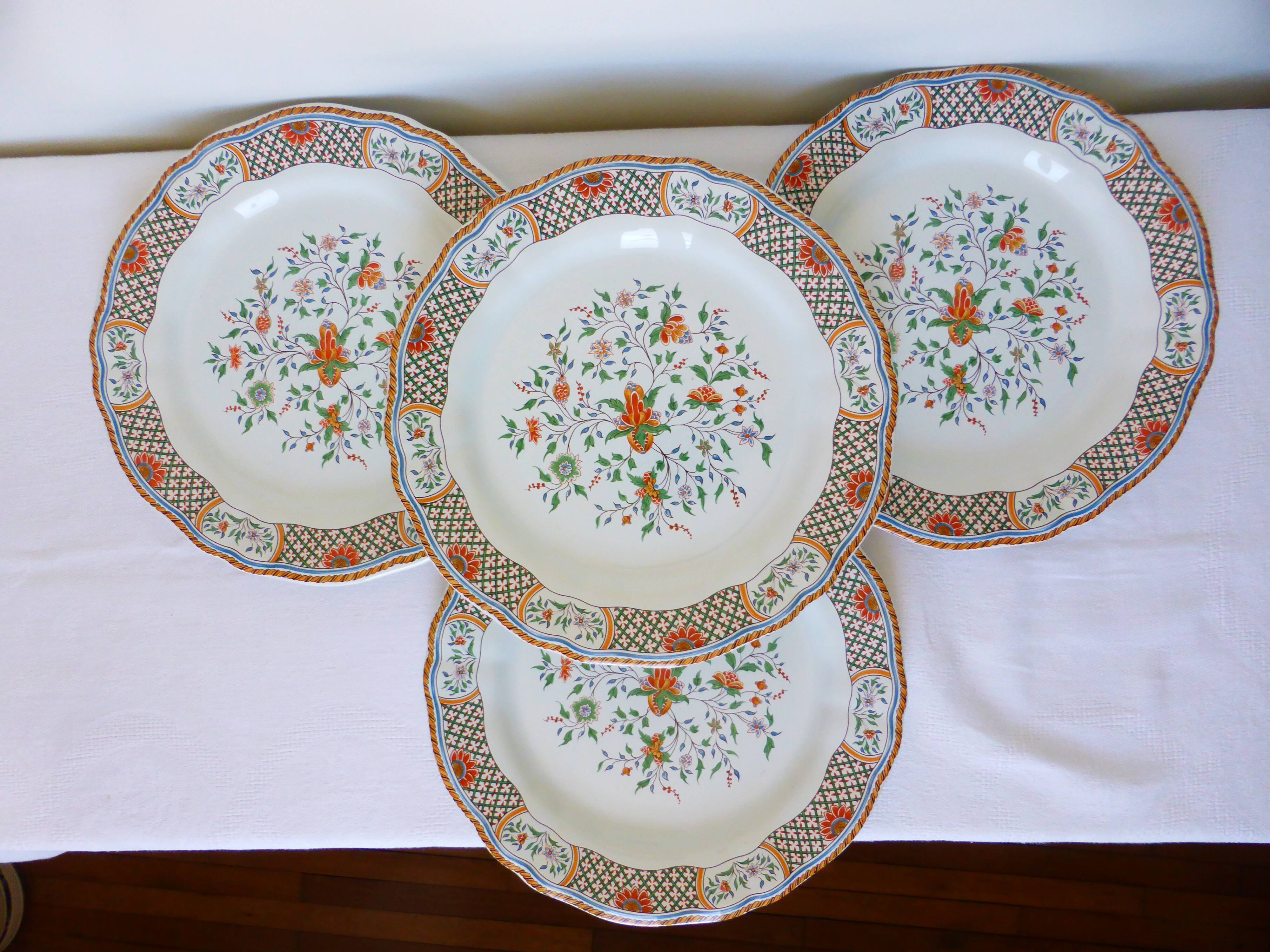 4 flat plates of Gien model Rouen 2106196