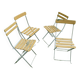 Lot de 4 chaises de jardin pliantes à lattes vintage 1940