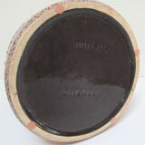 Enamelled ceramic pot with wood lid German design 70s