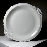 Large serving dish in fine white Limoges porcelain, vintage/antique.