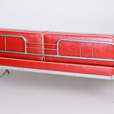 Restored Bauhaus Sofa by Robert Slezak, High-Quality Leather, Chrome, 1930s