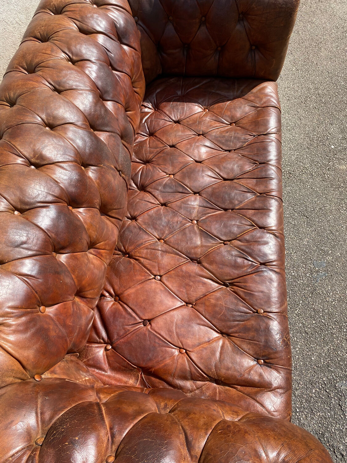 2 seater chesterfield leather sofa