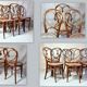 6 art nouveau chairs Fischel N°39 around 1900