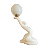 Stylized women's ceramic lamp