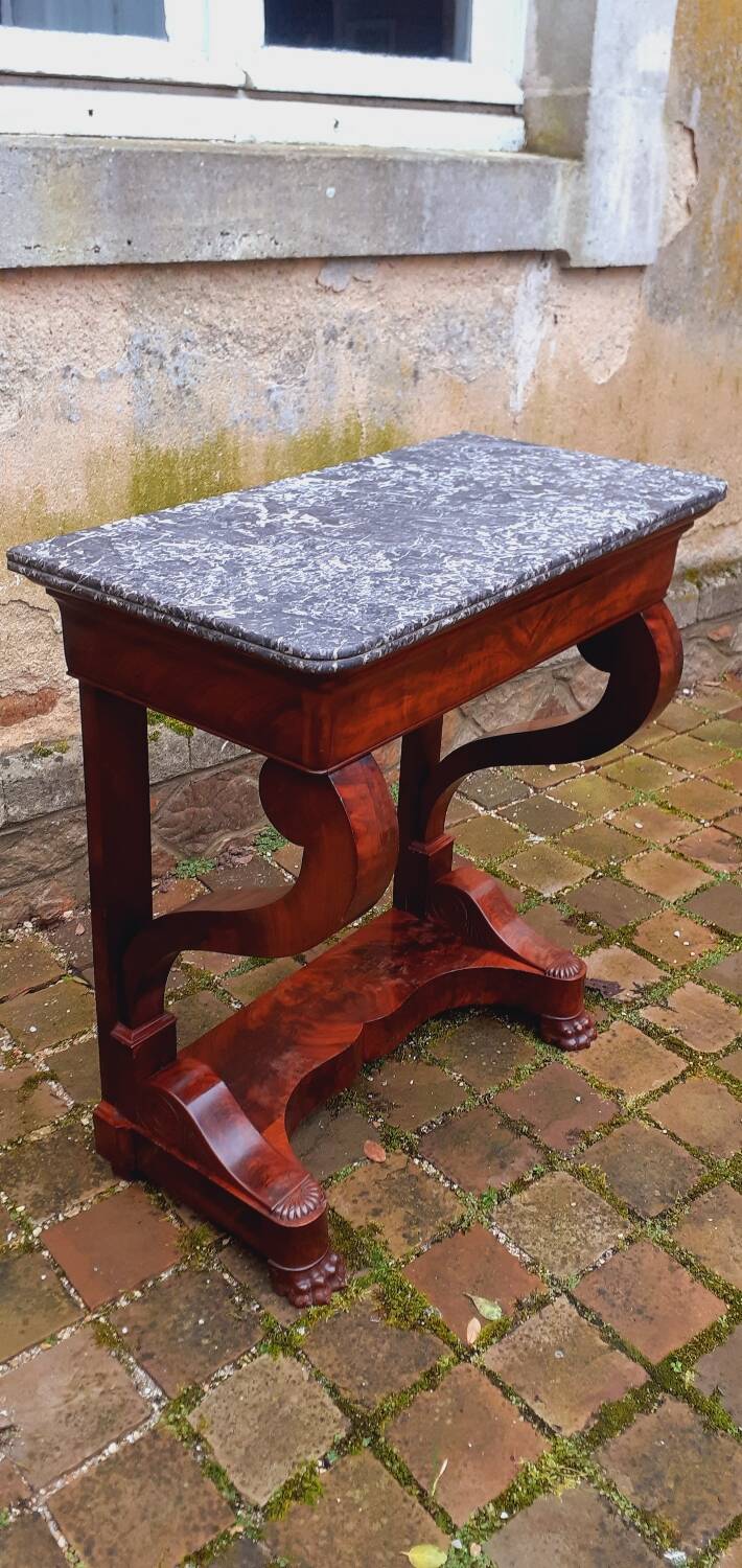 Console XIX Ème D'époque Restauration En Acajou