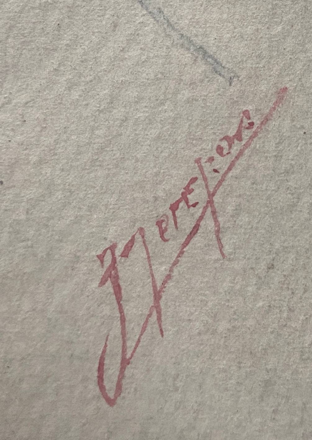 Watercolor painting "Bouquet of Eglantines" signed around 1900 on Vidalon paper