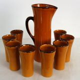 Vintage orangeade service signed Claude Paci, Vallauris, 1970s