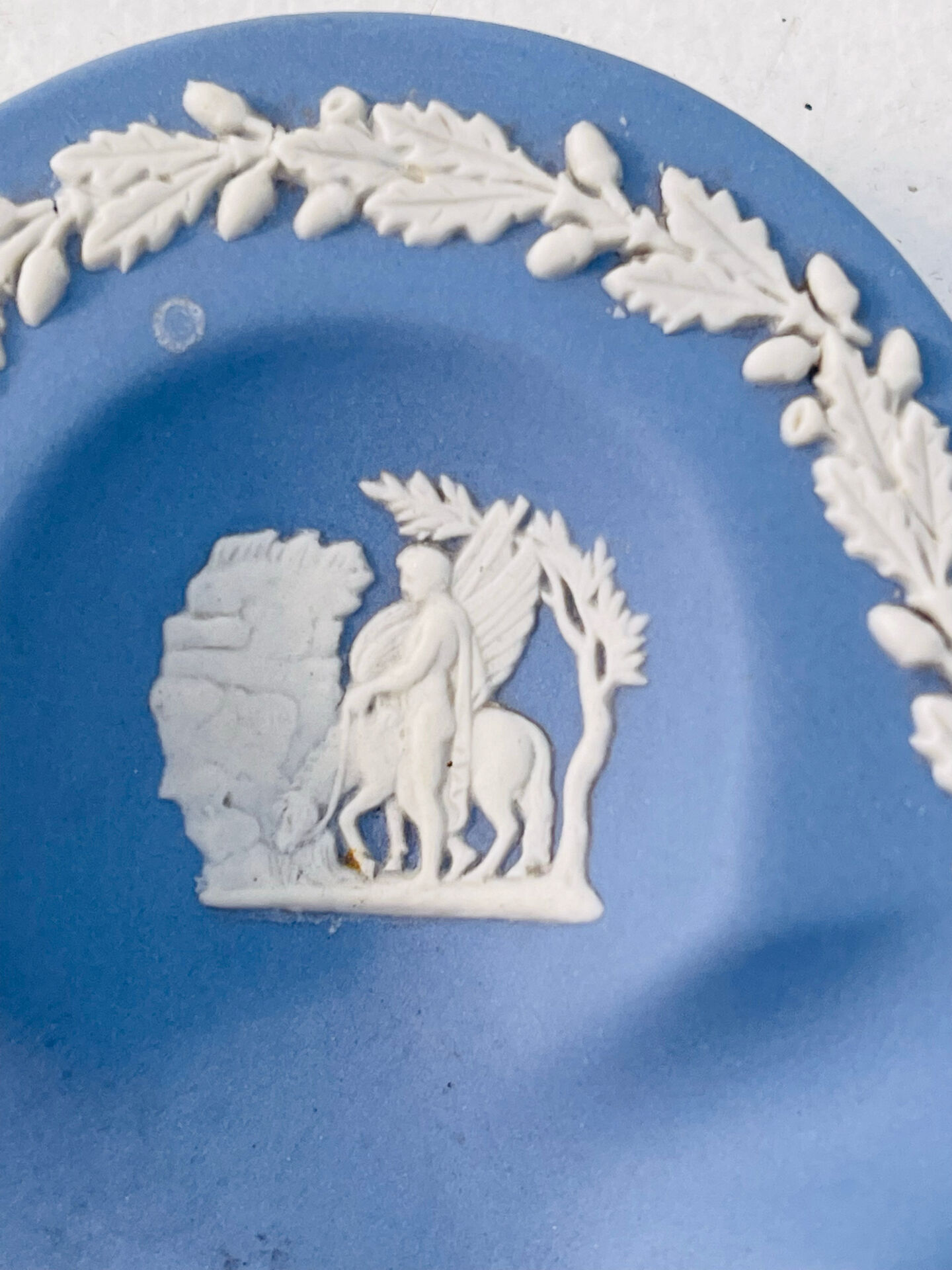 Small Wedgwood blue jasperware trinket dish – England