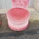 Paire de chauffeuses vintage tissu rose