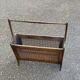 Vintage magazine rack, solid wood document holder with caning.