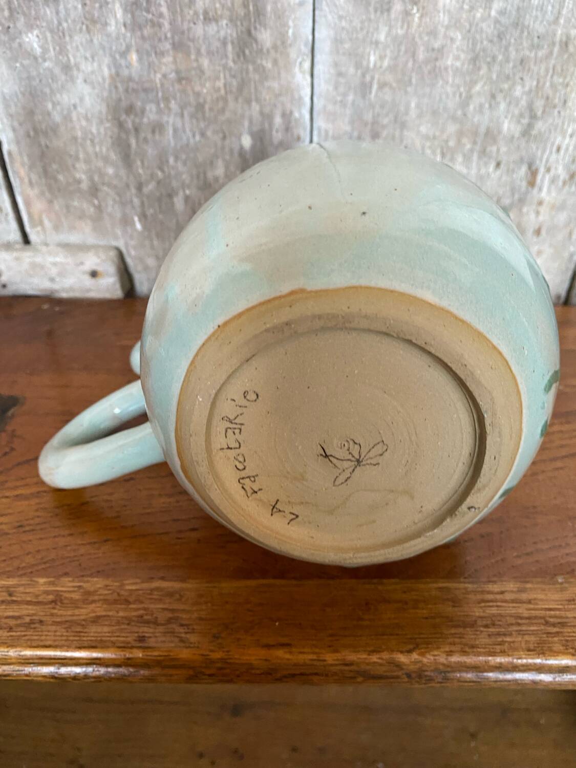 Pitcher la facoterie ceramic blei irise double handle vintage design