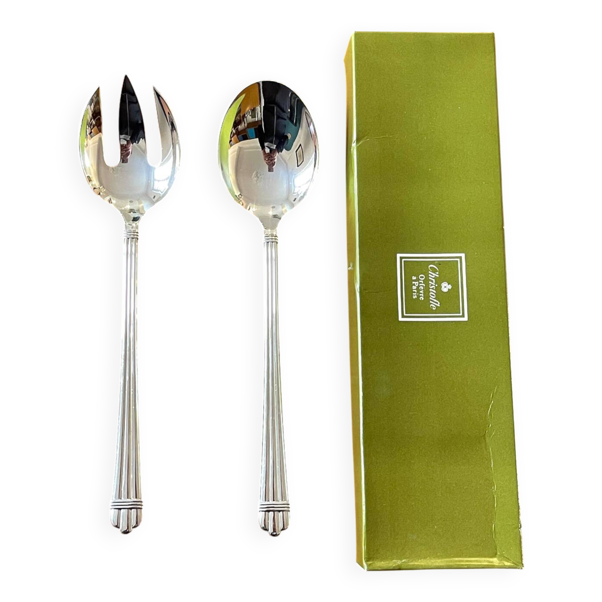 Christofle Aria salad servers, serving cutlery