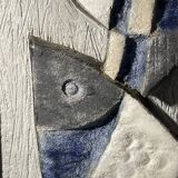 abstract sculpture / Frans Tuinstra / cubist ceramic bas-relief, 1972