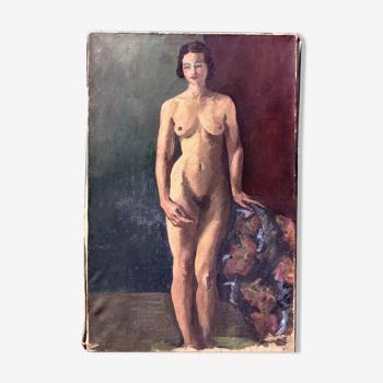 Female nude painting, oil on canvas