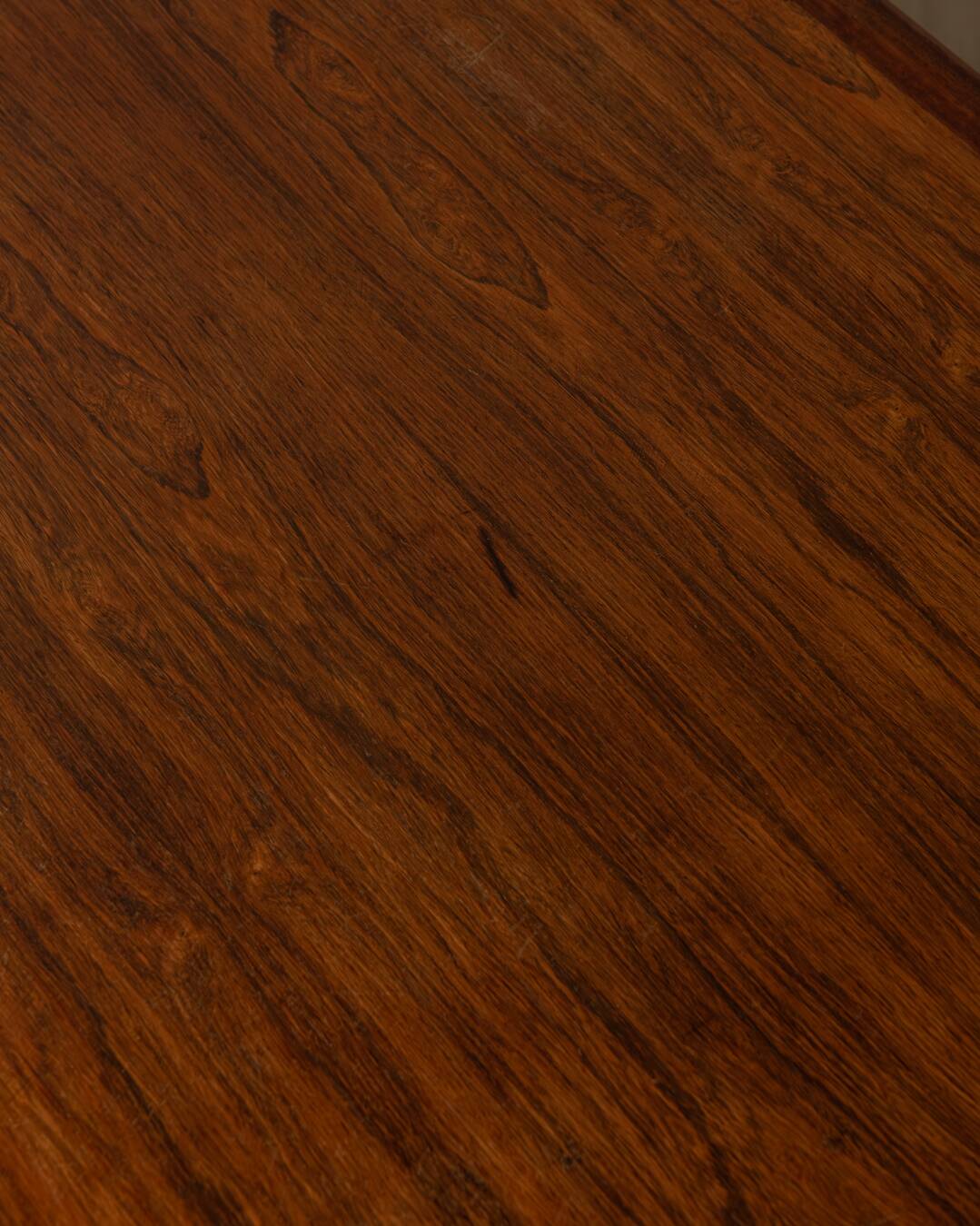 Vintage Rosewood Coffee Table Leather Magazine Shelf Topform Dutch MCM 1960