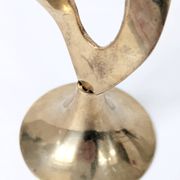 Set of 3 Vintage Twisted Brass Candle Holders, Midcentury