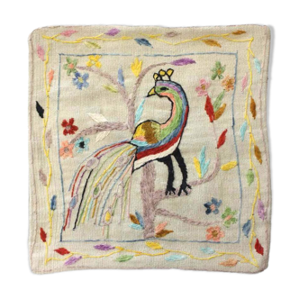 Coussin brode à la main 50 x 50 cm