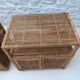 Paire de buffets en rotin vintage (Buri ) sur roulettes