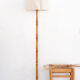 Wooden floor lamp with cotton rope shade