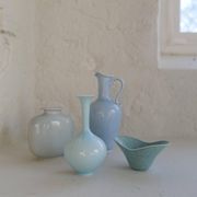 Mid-century modern set of 4 ceramic vases by Rörstrand, Gunnar Nylund, Sweden, 1950s.