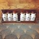 6 vintage opaline spice jars