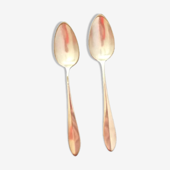 Two silver metal spoons late 19th century