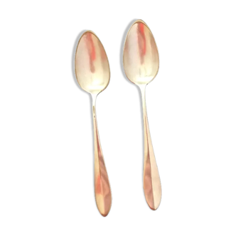 Two silver metal spoons late 19th century