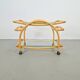 Vintage Trolley in Rattan, Bentwood and Leather, Italy, 1970s
