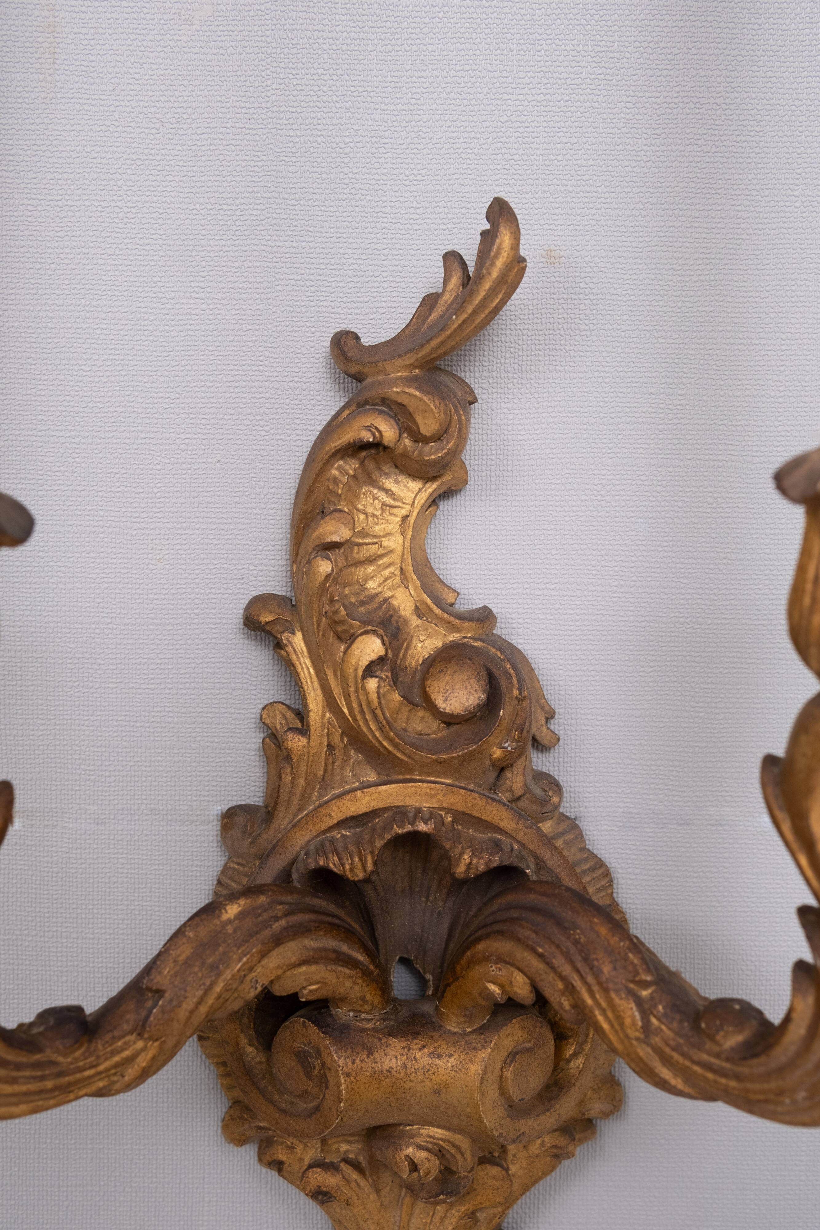 Rococo Wall sconces candles 1920s France