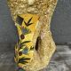 Large Glazed Ceramic Vase with Floral and Fat Lava Decor - Vallauris