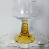 Set of 3 amber glass stemware