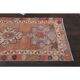 Vintage Turkish Oushak handmade wool cotton pink runner rug 79x372