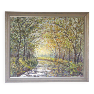 Oil painting on wood