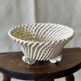 Antique twisted ceramic basket, 1930